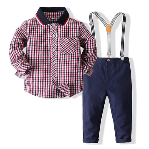 2 Pieces Toddler Boys Shirt & Pants Clothing Set Outfit Plaid Long Sleeve Cotton Set Outdoor Fashion Daily Winter Fall 3-7 Years Red
2 Pieces Toddler Boys Shirt & Pants Clothing Set Outfit Plaid Long Sleeve Cotton Set Outdoor Fashion Daily Winter Fall 3-7 Years Red