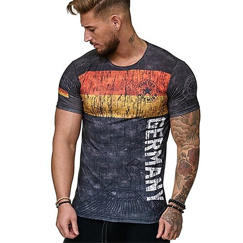 Men's T shirt Tee Color Block Letter Graphic Prints Crew Neck Dark Gray 3D Print World Cup 2022 Germany Outdoor Street Short Sleeve Print Clothing Apparel Cotton Sports Designer Casual / Summer
Men's T shirt Tee Color Block Letter Graphic Prints Crew Neck Dark Gray 3D Print World Cup 2022 Germany Outdoor Street Short Sleeve Print Clothing Apparel Cotton Sports Designer Casual / Summer