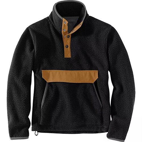 Men's Sweatshirt Fuzzy Sherpa Sherpa Pullover Black Army Green Red Navy Blue Gray Henley Solid Color Print Front Pocket Sports Outdoor Streetwear Streetwear Designer Casual Winter Fall Winter
Men's Sweatshirt Fuzzy Sherpa Sherpa Pullover Black Army Green Red Navy Blue Gray Henley Solid Color Print Front Pocket Sports Outdoor Streetwear Streetwear Designer Casual Winter Fall Winter