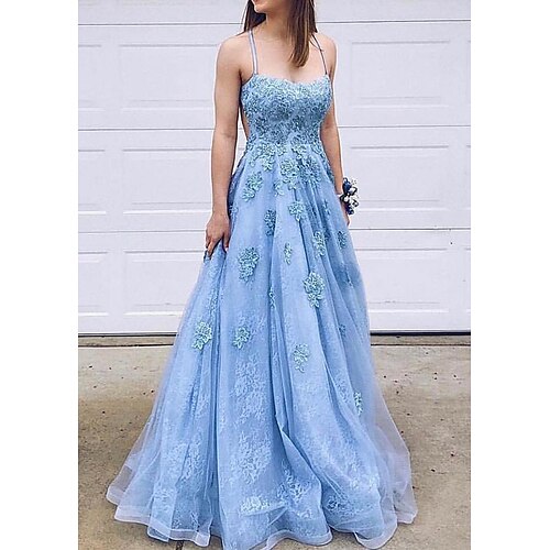 

Ball Gown A-Line Evening Dresses Sparkle & Shine Dress Formal Floor Length Sleeveless Sweetheart Neckline Tulle Backless with Pleats Ruffles 2022