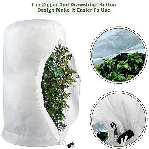 Plant Cover for Winter White Freeze Protection Cover with Zipper and Drawstring, Heavy Duty Plant Cover Outdoor Non-Woven Fabric Winter Plant Covers for Trees
Plant Cover for Winter White Freeze Protection Cover with Zipper and Drawstring, Heavy Duty Plant Cover Outdoor Non-Woven Fabric Winter Plant Covers for Trees