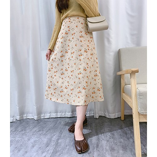 Women's Skirt Midi Polyester No. 8 yellow No. 4 yellow No. 1 blue No. 5 black Skirts Print Fashion Casual Daily Weekend One-Size
Women's Skirt Midi Polyester No. 8 yellow No. 4 yellow No. 1 blue No. 5 black Skirts Print Fashion Casual Daily Weekend One-Size