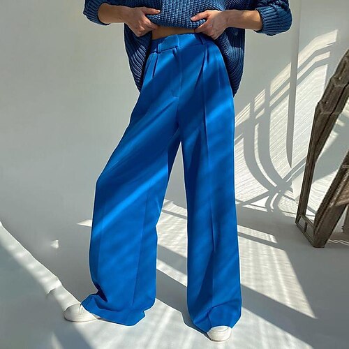 Women's Dress Pants Pants Trousers Cotton Blend Green Black Blue Basic Office / Career Daily Side Pockets Wide Leg Full Length Comfort Plain S M L XL
Women's Dress Pants Pants Trousers Cotton Blend Green Black Blue Basic Office / Career Daily Side Pockets Wide Leg Full Length Comfort Plain S M L XL