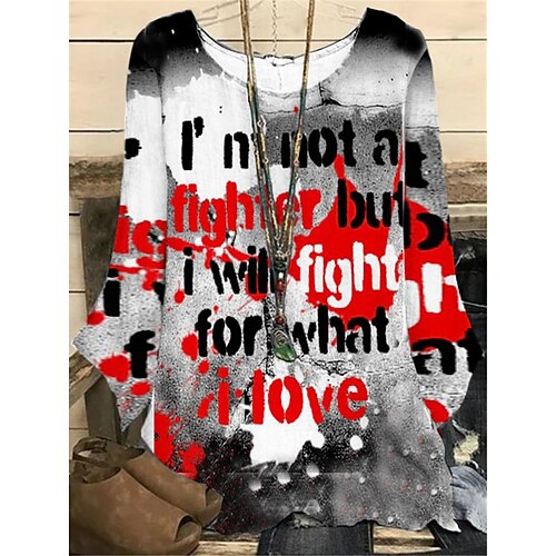 Women's Plus Size Tops Blouse Shirt Letter Print Long Sleeve Crewneck Casual Daily Vacation Polyester Winter Fall Gray
Women's Plus Size Tops Blouse Shirt Letter Print Long Sleeve Crewneck Casual Daily Vacation Polyester Winter Fall Gray