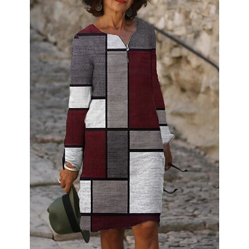 Women's Casual Dress Red Gray Long Sleeve Plaid Zipper Winter Fall Crew Neck Modern Winter Dress Fall Dress 2022 S M L XL 2XL 3XL 4XL 5XL 6XL
Women's Casual Dress Red Gray Long Sleeve Plaid Zipper Winter Fall Crew Neck Modern Winter Dress Fall Dress 2022 S M L XL 2XL 3XL 4XL 5XL 6XL