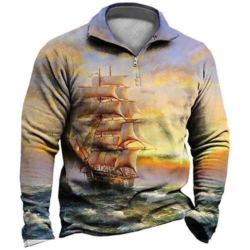 Men's Zip Up Sweatshirt Pullover Purple Brown Half Zip Graphic Prints Boat Zipper Print Daily Sports 3D Print Basic Designer Casual Spring & Fall Clothing Apparel Hoodies Sweatshirts Long Sleeve
Men's Zip Up Sweatshirt Pullover Purple Brown Half Zip Graphic Prints Boat Zipper Print Daily Sports 3D Print Basic Designer Casual Spring & Fall Clothing Apparel Hoodies Sweatshirts Long Sleeve