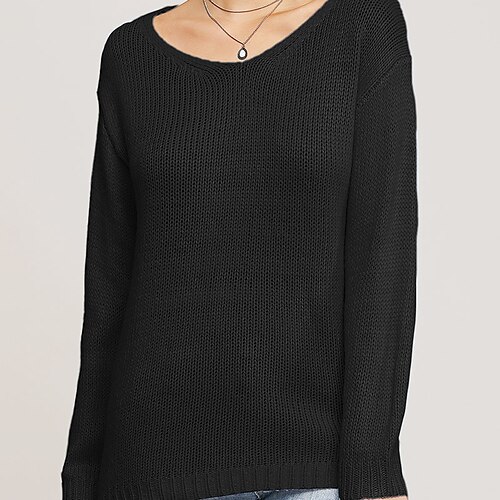 Women's Pullover Sweater jumper Jumper Crochet Knit Knitted Pure Color Crew Neck Stylish Casual Outdoor Daily Winter Fall Light Blue Black S M L / Long Sleeve / Regular Fit / Going out
Women's Pullover Sweater jumper Jumper Crochet Knit Knitted Pure Color Crew Neck Stylish Casual Outdoor Daily Winter Fall Light Blue Black S M L / Long Sleeve / Regular Fit / Going out