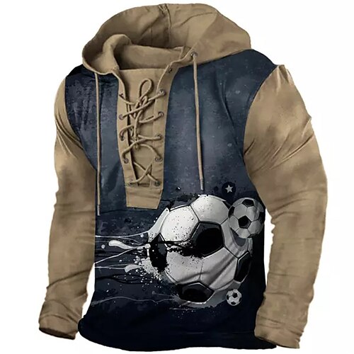 Men's Pullover Hoodie Sweatshirt Pullover Brown Hooded Color Block Football Graphic Prints Lace up Print Casual Daily Sports 3D Print Basic Streetwear Designer Spring & Fall Clothing Apparel Hoodies
Men's Pullover Hoodie Sweatshirt Pullover Brown Hooded Color Block Football Graphic Prints Lace up Print Casual Daily Sports 3D Print Basic Streetwear Designer Spring & Fall Clothing Apparel Hoodies