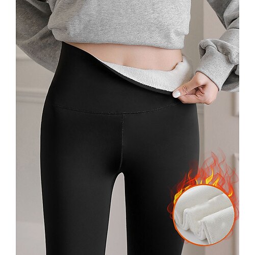 Women's Fleece Pants Leggings Fleece lined Black High Waist Casual Home Office High Cut High Elasticity Ankle-Length Thermal Warm Solid Colored M L XL
Women's Fleece Pants Leggings Fleece lined Black High Waist Casual Home Office High Cut High Elasticity Ankle-Length Thermal Warm Solid Colored M L XL