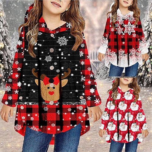 Kids Girls' Ugly Christmas Fleece Jacket Plaid Cute Button Christmas Gifts Coat Outerwear 2-12 Years Winter Black Wine White / Fall
Kids Girls' Ugly Christmas Fleece Jacket Plaid Cute Button Christmas Gifts Coat Outerwear 2-12 Years Winter Black Wine White / Fall