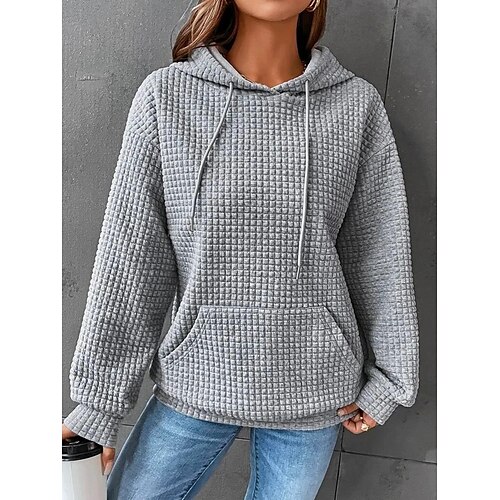 Women's Hoodie Sweatshirt Pullover Basic Front Pocket Grey Solid Color Street Hoodie Long Sleeve Cotton S M L XL XXL
Women's Hoodie Sweatshirt Pullover Basic Front Pocket Grey Solid Color Street Hoodie Long Sleeve Cotton S M L XL XXL