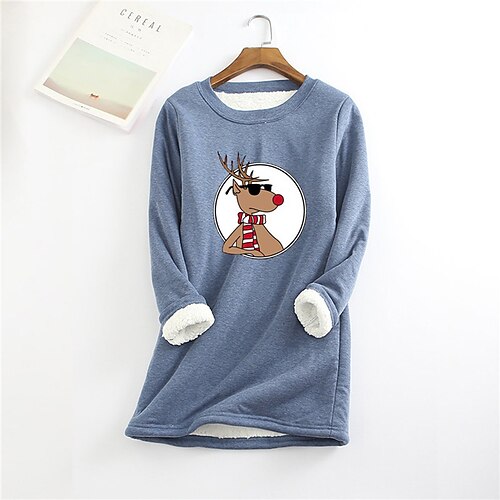 Women's Plus Size Christmas Fleece Tops Animal Deer Print Long Sleeve Crew Neck Casual Sherpa Fleece Vacation Polyester Winter Fall Blue Wine / T Shirt Dress Tee Dress / Casual Dress
Women's Plus Size Christmas Fleece Tops Animal Deer Print Long Sleeve Crew Neck Casual Sherpa Fleece Vacation Polyester Winter Fall Blue Wine / T Shirt Dress Tee Dress / Casual Dress