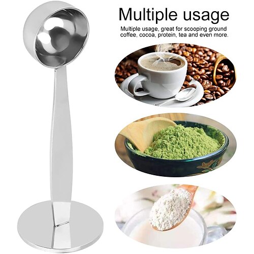 Coffee Measuring Spoon, 15ml Measuring Spoon with 50mm Tamper Stainless Steel Scoop with Pressed Bottom Espresso Tamper
Coffee Measuring Spoon, 15ml Measuring Spoon with 50mm Tamper Stainless Steel Scoop with Pressed Bottom Espresso Tamper