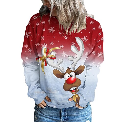 Women's Sweatshirt Pullover Streetwear Christmas Green Fuchsia Red Graphic Christmas Round Neck Long Sleeve S M L XL XXL 3XL
Women's Sweatshirt Pullover Streetwear Christmas Green Fuchsia Red Graphic Christmas Round Neck Long Sleeve S M L XL XXL 3XL