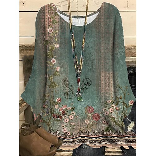 Women's Plus Size Tops Blouse Shirt Floral Print Long Sleeve Crewneck Casual Daily Vacation Polyester Winter Fall Blue
Women's Plus Size Tops Blouse Shirt Floral Print Long Sleeve Crewneck Casual Daily Vacation Polyester Winter Fall Blue