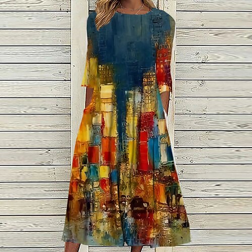 Women's Casual Dress Shift Dress Midi Dress Navy Blue 3/4 Length Sleeve Geometric Ruched Winter Fall 2022 S M L XL XXL 3XL
Women's Casual Dress Shift Dress Midi Dress Navy Blue 3/4 Length Sleeve Geometric Ruched Winter Fall 2022 S M L XL XXL 3XL
