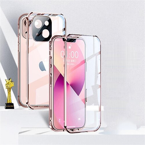 Phone Case Magnetic Case for iPhone 14 13 Pro with Camera Protection 360 Degree Mobile Phone Case Metal Frame and Front and Back Tempered Glass One-Piece Transparent Protective Case
Phone Case Magnetic Case for iPhone 14 13 Pro with Camera Protection 360 Degree Mobile Phone Case Metal Frame and Front and Back Tempered Glass One-Piece Transparent Protective Case