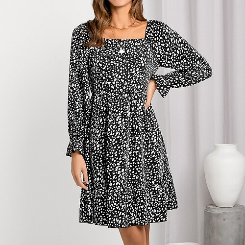 Women's Casual Dress Midi Dress Black Light Brown Brown Long Sleeve Print Winter Fall Square Neck Winter Dress Fall Dress Slim Boom Sale Dress S M L XL
Women's Casual Dress Midi Dress Black Light Brown Brown Long Sleeve Print Winter Fall Square Neck Winter Dress Fall Dress Slim Boom Sale Dress S M L XL