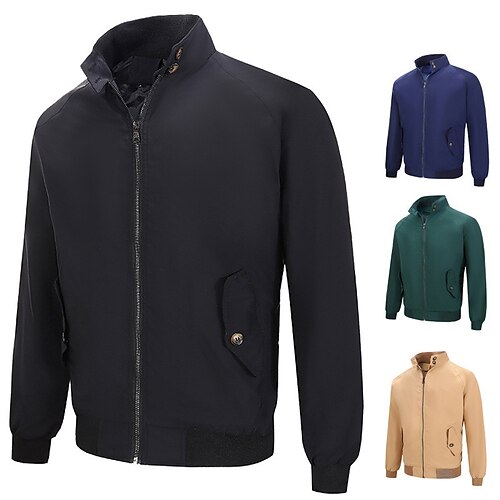 Men's Bomber Jacket Going out Casual Daily Zipper Standing Collar Fashion Casual Jacket Outerwear Solid Color Zipper Pocket Black Green khaki
Men's Bomber Jacket Going out Casual Daily Zipper Standing Collar Fashion Casual Jacket Outerwear Solid Color Zipper Pocket Black Green khaki