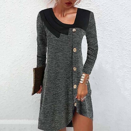 Women's Casual Dress Shift Dress Gray Long Sleeve Pure Color Button Winter Fall V Neck Vacation Casual Fall Dress 2022 S M L XL XXL 3XL / Cotton / Winter Dress
Women's Casual Dress Shift Dress Gray Long Sleeve Pure Color Button Winter Fall V Neck Vacation Casual Fall Dress 2022 S M L XL XXL 3XL / Cotton / Winter Dress