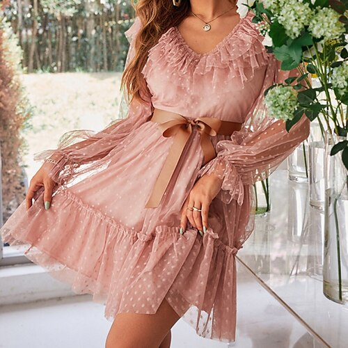 Women's Pink Long Sleeve Polka Dot Mesh Patchwork Winter Fall V Neck Stylish Modern Fall Dress Loose Fit 2022 S M L / Winter Dress
Women's Pink Long Sleeve Polka Dot Mesh Patchwork Winter Fall V Neck Stylish Modern Fall Dress Loose Fit 2022 S M L / Winter Dress