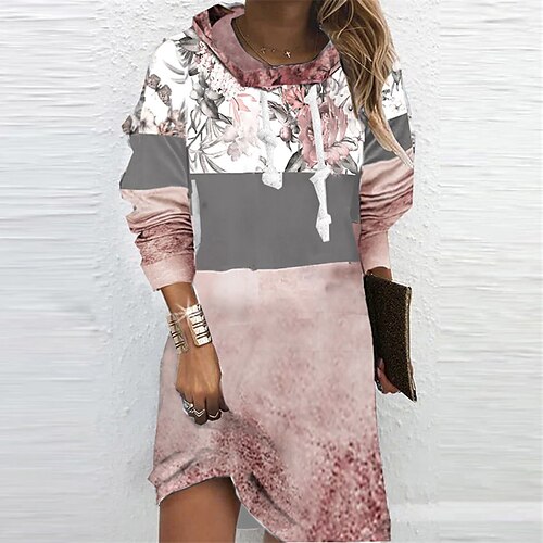 Women's Hoodie Dress Winter Dress Pink Long Sleeve Floral Print Winter Fall Hooded Vacation Casual Fall Dress 2022 S M L XL XXL 3XL
Women's Hoodie Dress Winter Dress Pink Long Sleeve Floral Print Winter Fall Hooded Vacation Casual Fall Dress 2022 S M L XL XXL 3XL