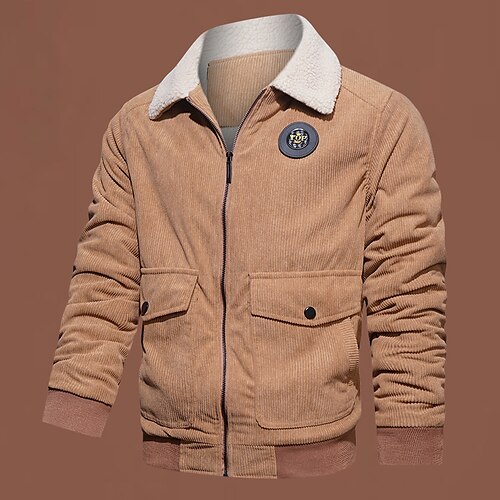 Men's Sherpa jacket Outdoor Christmas Gifts Casual Daily Fall Winter Regular Coat Regular Fit Windproof Warm Stylish Minimalism Jacket Plain Fur Collar Dark Grey Khaki Black
Men's Sherpa jacket Outdoor Christmas Gifts Casual Daily Fall Winter Regular Coat Regular Fit Windproof Warm Stylish Minimalism Jacket Plain Fur Collar Dark Grey Khaki Black