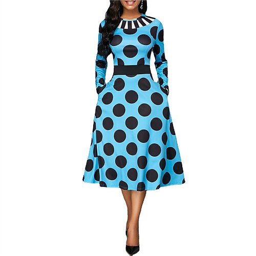 Women's Casual Dress Swing Dress PolkaDotDress Midi Dress Green Blue Purple Long Sleeve Polka Dot Patchwork Winter Fall Autumn Crew Neck Romantic Winter Dress Weekend Fall Dress 2022 S M L XL 2XL
Women's Casual Dress Swing Dress PolkaDotDress Midi Dress Green Blue Purple Long Sleeve Polka Dot Patchwork Winter Fall Autumn Crew Neck Romantic Winter Dress Weekend Fall Dress 2022 S M L XL 2XL