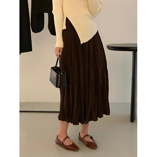 Women's Skirt Midi Polyester Almond White Black khaki Dark Grey Skirts Ruched Fashion Casual Daily Weekend One-Size
Women's Skirt Midi Polyester Almond White Black khaki Dark Grey Skirts Ruched Fashion Casual Daily Weekend One-Size