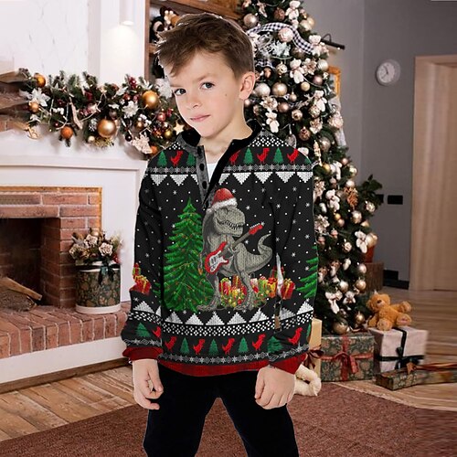 Kids Boys Ugly Christmas Sweatshirt Pullover Animal Letter Dinosaur Long Sleeve Button Children Top Casual Sweatshirt Pullover Fashion Cool Green Black Winter 7-13 Years
Kids Boys Ugly Christmas Sweatshirt Pullover Animal Letter Dinosaur Long Sleeve Button Children Top Casual Sweatshirt Pullover Fashion Cool Green Black Winter 7-13 Years