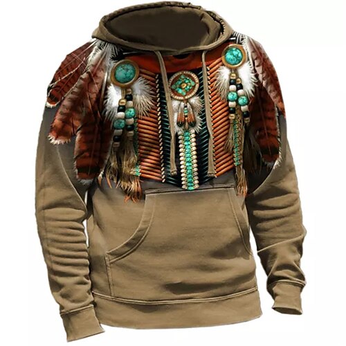 Men's Pullover Hoodie Sweatshirt Brown Hooded Tribal Graphic Prints Print Daily Sports 3D Print Basic Boho Streetwear Spring & Fall Clothing Apparel Hoodies Sweatshirts Long Sleeve
Men's Pullover Hoodie Sweatshirt Brown Hooded Tribal Graphic Prints Print Daily Sports 3D Print Basic Boho Streetwear Spring & Fall Clothing Apparel Hoodies Sweatshirts Long Sleeve