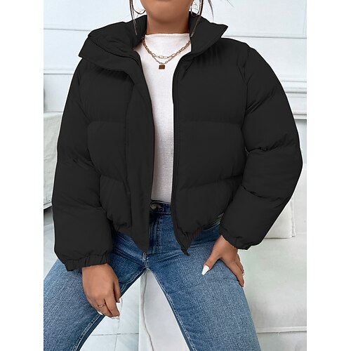Women's Blouse Black Plain Zipper Long Sleeve Casual Basic Standing Collar Regular Plus Size L
Women's Blouse Black Plain Zipper Long Sleeve Casual Basic Standing Collar Regular Plus Size L