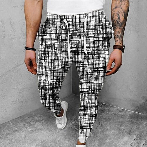 Men's Joggers Trousers Casual Pants Drawstring Elastic Waist 3D Print Abstract Graphic Prints Comfort Casual Daily Streetwear Basic Fashion Black White Micro-elastic
Men's Joggers Trousers Casual Pants Drawstring Elastic Waist 3D Print Abstract Graphic Prints Comfort Casual Daily Streetwear Basic Fashion Black White Micro-elastic