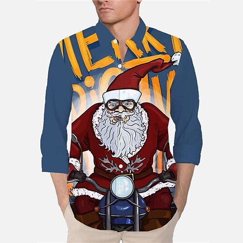 Men's Shirt Letter Santa Claus Ugly Christmas Turndown Blue 3D Print Outdoor Christmas Long Sleeve Button-Down Print Clothing Apparel Fashion Designer Casual Breathable
Men's Shirt Letter Santa Claus Ugly Christmas Turndown Blue 3D Print Outdoor Christmas Long Sleeve Button-Down Print Clothing Apparel Fashion Designer Casual Breathable
