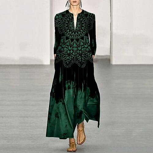 Women's Casual Dress Swing Dress Long Dress Maxi Dress Green Black Blue 3/4 Length Sleeve Floral Pocket Winter Fall Autumn V Neck Loose Fit 2022 S M L XL XXL
Women's Casual Dress Swing Dress Long Dress Maxi Dress Green Black Blue 3/4 Length Sleeve Floral Pocket Winter Fall Autumn V Neck Loose Fit 2022 S M L XL XXL