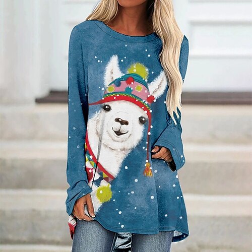 Women's Christmas T Shirt Dress Tee Dress Print Dress Short Mini Dress Light Blue Long Sleeve Animal Print Patchwork Print Spring Fall Crew Neck Classic Modern 2022 S M L XL 2XL 3XL 4XL
Women's Christmas T Shirt Dress Tee Dress Print Dress Short Mini Dress Light Blue Long Sleeve Animal Print Patchwork Print Spring Fall Crew Neck Classic Modern 2022 S M L XL 2XL 3XL 4XL