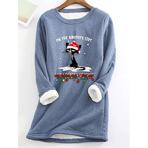 Women's Sweatshirt Pullover Sherpa Fleece Teddy Christmas Black Blue Pink Cat Christmas Round Neck Long Sleeve Fleece S M L XL 2XL 3XL
Women's Sweatshirt Pullover Sherpa Fleece Teddy Christmas Black Blue Pink Cat Christmas Round Neck Long Sleeve Fleece S M L XL 2XL 3XL