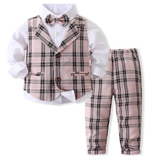 3 Pieces Toddler Boys Shirt & Pants Clothing Set Outfit Plaid Long Sleeve Cotton Set Outdoor Fashion Daily Winter Fall 3-7 Years Pink Gray
3 Pieces Toddler Boys Shirt & Pants Clothing Set Outfit Plaid Long Sleeve Cotton Set Outdoor Fashion Daily Winter Fall 3-7 Years Pink Gray
