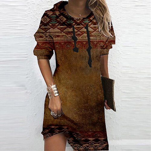 Women's Hoodie Dress Winter Dress Yellow Wine Long Sleeve Floral Print Winter Fall Hooded Vacation Casual Fall Dress 2022 S M L XL XXL 3XL
Women's Hoodie Dress Winter Dress Yellow Wine Long Sleeve Floral Print Winter Fall Hooded Vacation Casual Fall Dress 2022 S M L XL XXL 3XL