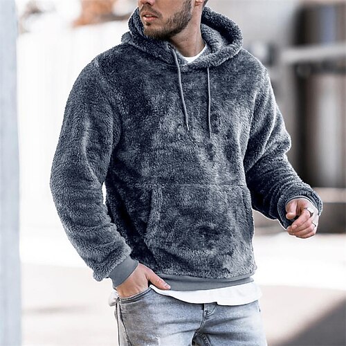 Men's Hoodie Fuzzy Sherpa Gray Hooded Solid Color Print Sports & Outdoor Streetwear Cool Designer Casual Winter Fall Clothing Apparel Hoodies Sweatshirts Long Sleeve
Men's Hoodie Fuzzy Sherpa Gray Hooded Solid Color Print Sports & Outdoor Streetwear Cool Designer Casual Winter Fall Clothing Apparel Hoodies Sweatshirts Long Sleeve