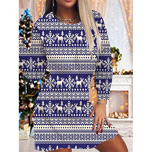 Women's Christmas Sheath Dress Print Dress Mini Dress Black Blue Red Long Sleeve Print Print Winter Fall Crew Neck Fashion Elegant 2022 S M L XL 2XL 3XL 4XL 5XL 6XL
Women's Christmas Sheath Dress Print Dress Mini Dress Black Blue Red Long Sleeve Print Print Winter Fall Crew Neck Fashion Elegant 2022 S M L XL 2XL 3XL 4XL 5XL 6XL