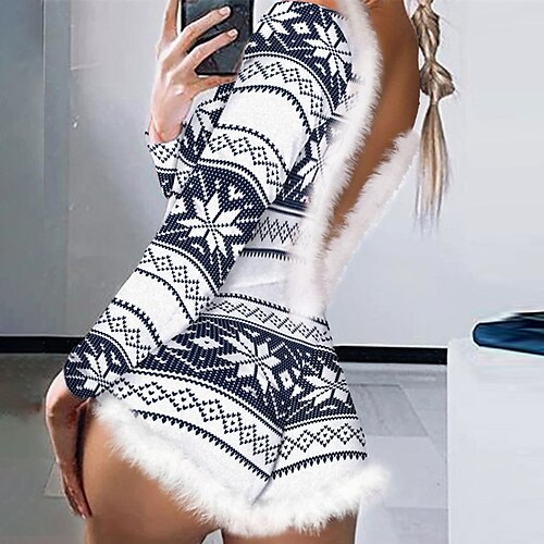 Women's Bodysuit Feather Print Snowflake V Neck Sexy Home Christmas Regular Fit Long Sleeve Blue S M L Winter
Women's Bodysuit Feather Print Snowflake V Neck Sexy Home Christmas Regular Fit Long Sleeve Blue S M L Winter