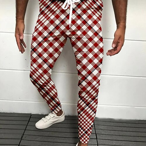 Men's Joggers Trousers Casual Pants Drawstring Elastic Waist 3D Print Plaid Graphic Prints Tartan Comfort Breathable Casual Daily Streetwear Basic Fashion Purple Khaki Micro-elastic
Men's Joggers Trousers Casual Pants Drawstring Elastic Waist 3D Print Plaid Graphic Prints Tartan Comfort Breathable Casual Daily Streetwear Basic Fashion Purple Khaki Micro-elastic
