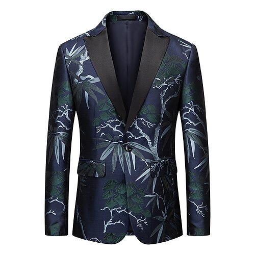 Per uomo Di tendenza Giacca Standard Taglio standard Floreale Monopetto - 1 bottone Blu marino 2023
Per uomo Di tendenza Giacca Standard Taglio standard Floreale Monopetto - 1 bottone Blu marino 2023