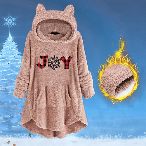 Women's Sherpa jacket Fleece Jacket Teddy Coat Windproof Warm Outdoor Christmas Daily Wear Going out Pocket Print Pullover Hoodie Comfortable Plush Christmas Letter Regular Fit Outerwear Long Sleeve
Women's Sherpa jacket Fleece Jacket Teddy Coat Windproof Warm Outdoor Christmas Daily Wear Going out Pocket Print Pullover Hoodie Comfortable Plush Christmas Letter Regular Fit Outerwear Long Sleeve