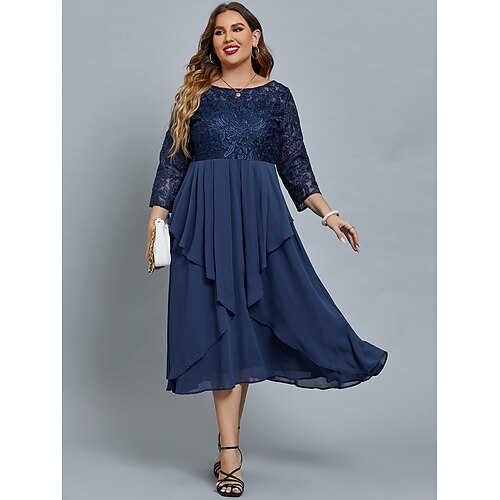Women's Plus Size Curve Party Dress Floral Crew Neck Lace 3/4 Length Sleeve Winter Fall Elegant Maxi long Dress Party Cocktail Dress
Women's Plus Size Curve Party Dress Floral Crew Neck Lace 3/4 Length Sleeve Winter Fall Elegant Maxi long Dress Party Cocktail Dress