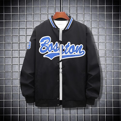 Men's Varsity Jacket Daily Wear Casual Daily Fall Winter Regular Coat Stand Collar Regular Fit Windproof Casual Daily Traditional / Classic Comfortable Jacket Long Sleeve Print Word with Pockets Print
Men's Varsity Jacket Daily Wear Casual Daily Fall Winter Regular Coat Stand Collar Regular Fit Windproof Casual Daily Traditional / Classic Comfortable Jacket Long Sleeve Print Word with Pockets Print