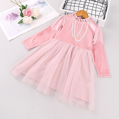 Kids Girls' Dress Solid Color Velvet Dress Dress School Long Sleeve Adorable Dress 3-8 Years Winter Pink / Fall
Kids Girls' Dress Solid Color Velvet Dress Dress School Long Sleeve Adorable Dress 3-8 Years Winter Pink / Fall