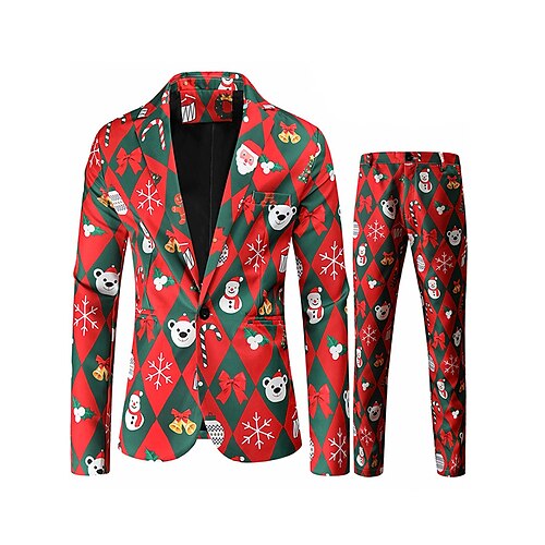 Bubblegum Men's Christmas Suits 2 Piece Patterned Standard Fit Single Breasted One-button 2022
Bubblegum Men's Christmas Suits 2 Piece Patterned Standard Fit Single Breasted One-button 2022