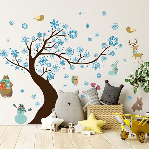 Blue Snowflake Big Tree Snowman Small Animals Can Remove Home Bedroom Living Room Background Decorative Sticker
Blue Snowflake Big Tree Snowman Small Animals Can Remove Home Bedroom Living Room Background Decorative Sticker